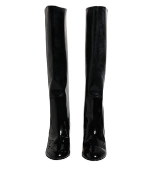 Schwarze Lackleder Vally High Stiefel Schuhe