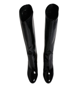 Schwarze Lackleder Vally High Stiefel Schuhe