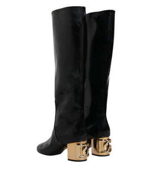 Schwarze Lackleder Vally High Stiefel Schuhe