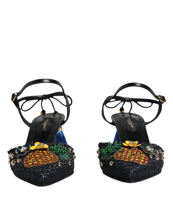 Schwarz Ananas Bellucci Heels Sandalen Schuhe