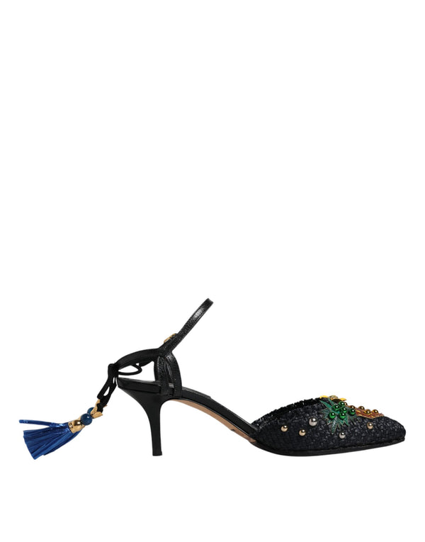 Schwarz Ananas Bellucci Heels Sandalen Schuhe
