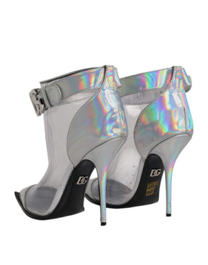 Silberne schillernde spitze kurze Stiefel Schuhe