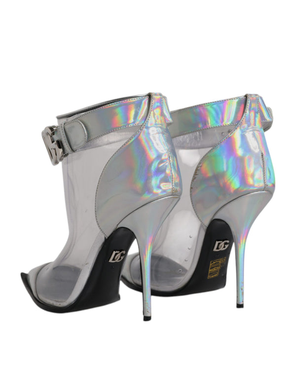 Silberne schillernde spitze kurze Stiefel Schuhe