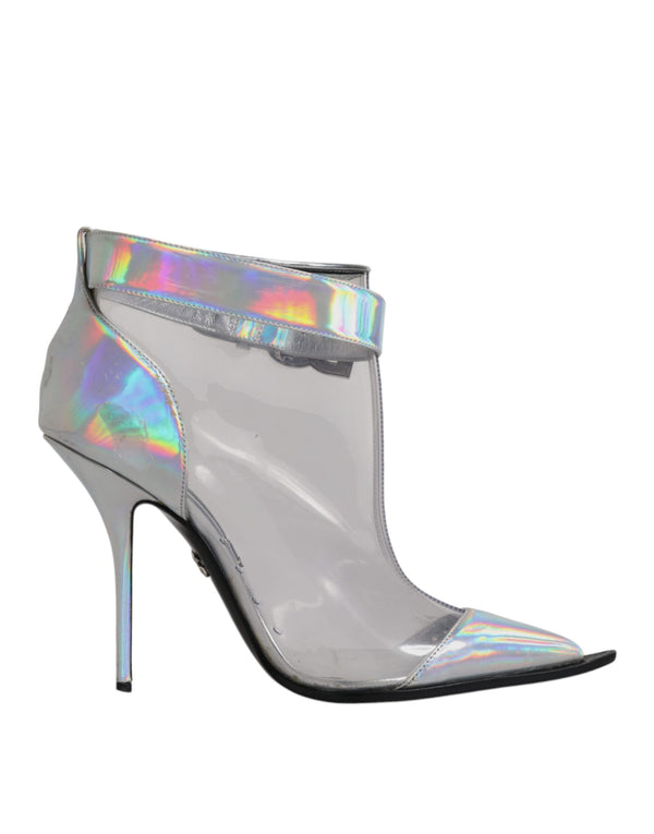 Silberne schillernde spitze kurze Stiefel Schuhe