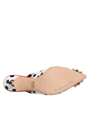 Multicolor Leder Kristall Absätze Slingback Schuhe