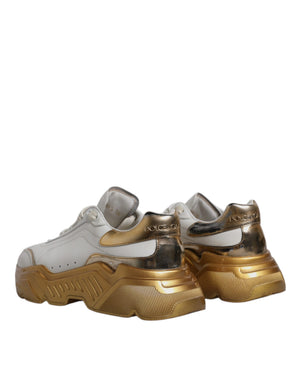 Weiß Gold Daymaster Low Top Turnschuhe Schuhe