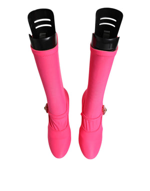 Rosa Nylon Kristall Vally Hohe Stiefel Schuhe