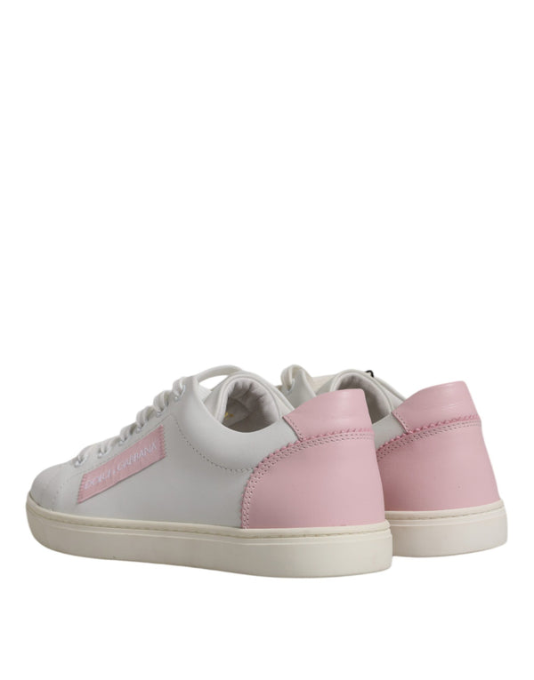 Weiß Klassische Kalbsleder Turnschuhe Schuhe
