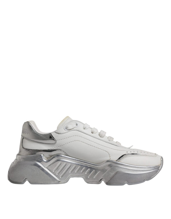 Weiß Silber Daymaster Low Top Turnschuhe Schuhe
