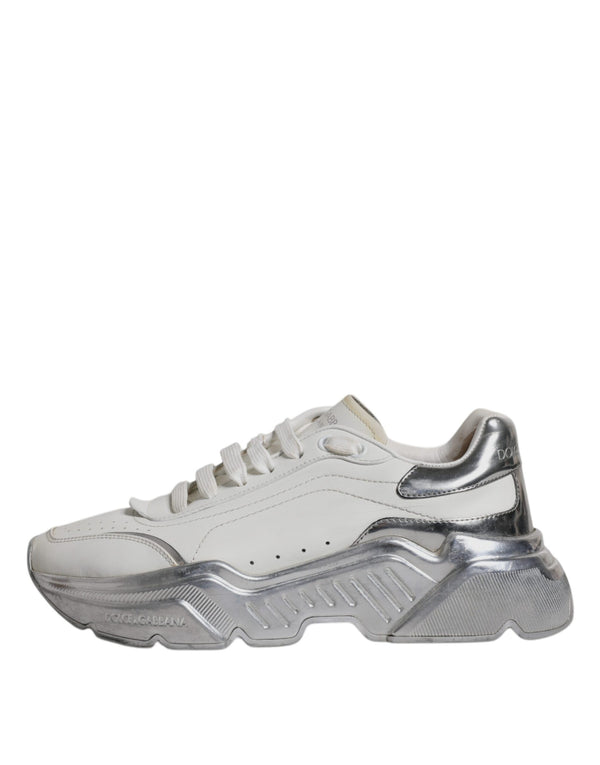 Weiß Silber Daymaster Low Top Turnschuhe Schuhe