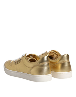 Gold Leder Logo London Männer Turnschuhe Schuhe
