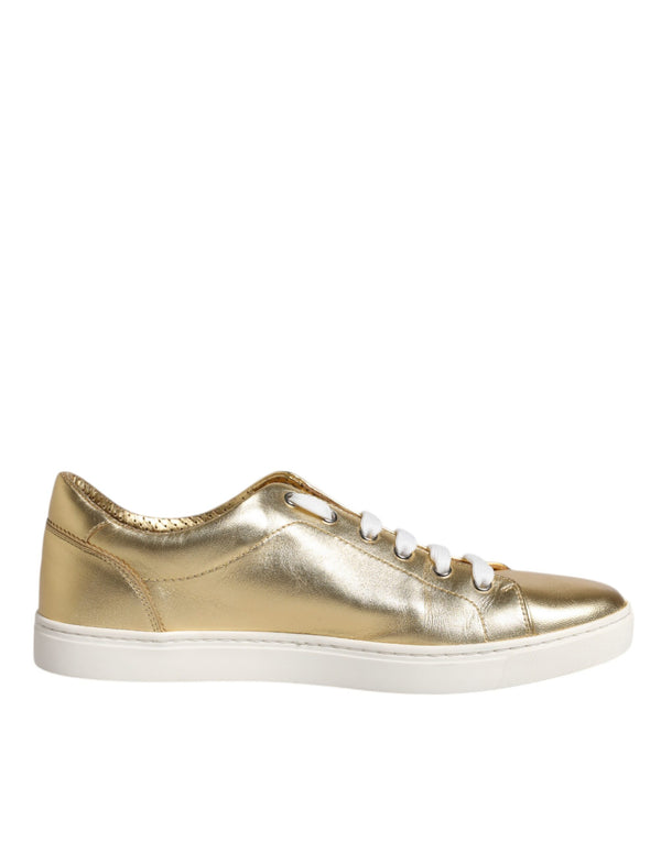 Gold Leder Logo London Männer Turnschuhe Schuhe