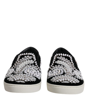Schwarz verschönert London Männer Slip On Schuhe
