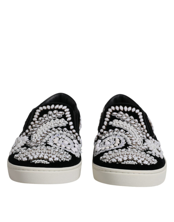Schwarz verschönert London Männer Slip On Schuhe