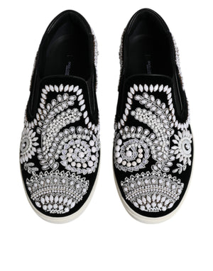 Schwarz verschönert London Männer Slip On Schuhe