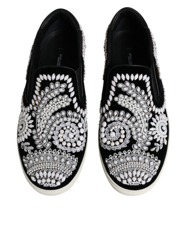 Schwarz verschönert London Männer Slip On Schuhe
