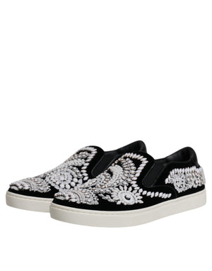 Schwarz verschönert London Männer Slip On Schuhe