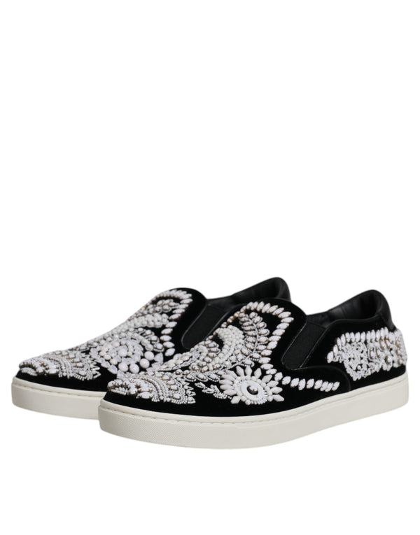 Schwarz verschönert London Männer Slip On Schuhe