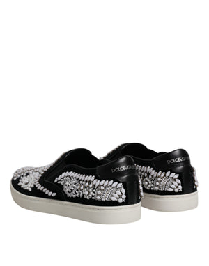 Schwarz verschönert London Männer Slip On Schuhe