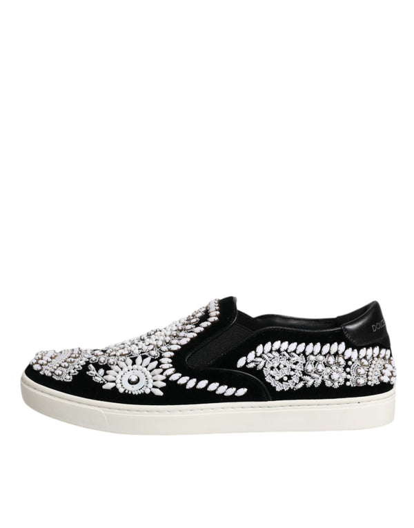 Schwarz verschönert London Männer Slip On Schuhe