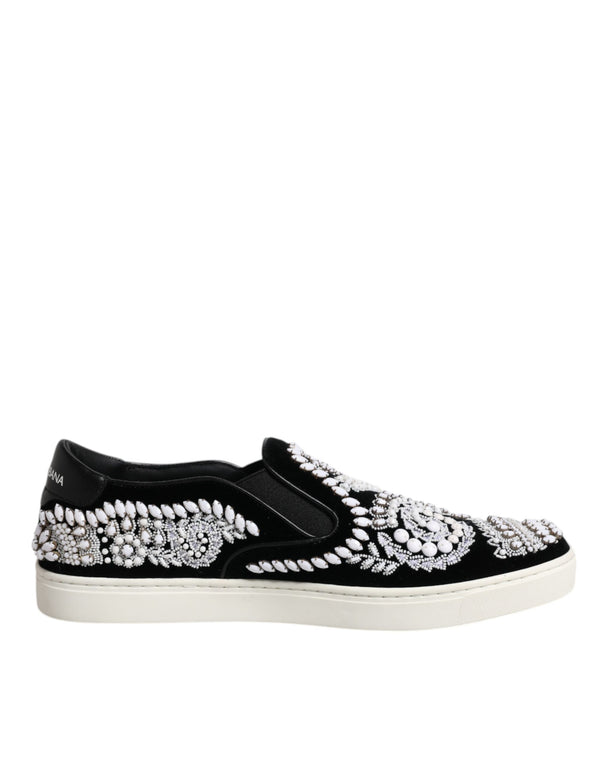 Schwarz verschönert London Männer Slip On Schuhe
