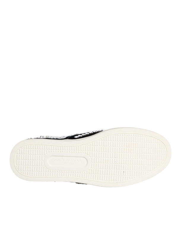 Schwarz verschönert London Männer Slip On Schuhe