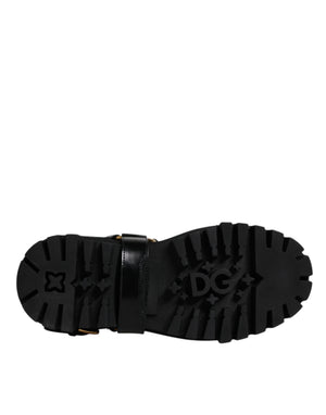 Schwarz Leder Slip On Stretch Trekking Stiefel Schuhe