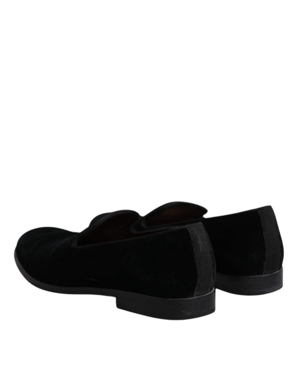 Schwarzer Samt Loafers Formal Männer Kleid Schuhe