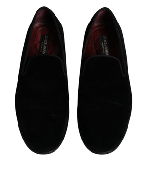 Schwarzer Samt Loafers Formal Männer Kleid Schuhe