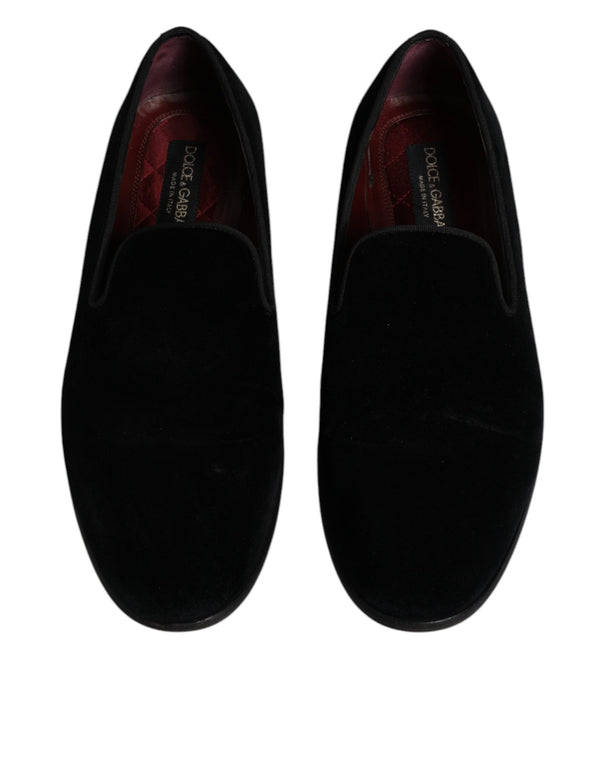 Schwarzer Samt Loafers Formal Männer Kleid Schuhe