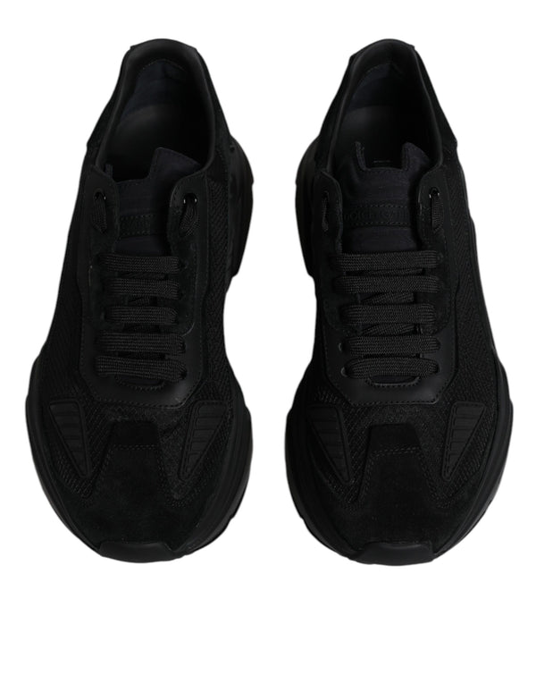 Schwarz Leder Daymaster Low Top Sneakers Schuhe