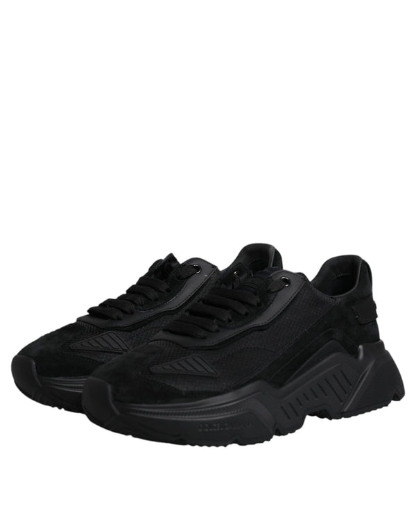 Schwarz Leder Daymaster Low Top Sneakers Schuhe