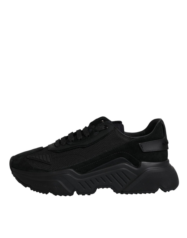 Schwarz Leder Daymaster Low Top Sneakers Schuhe