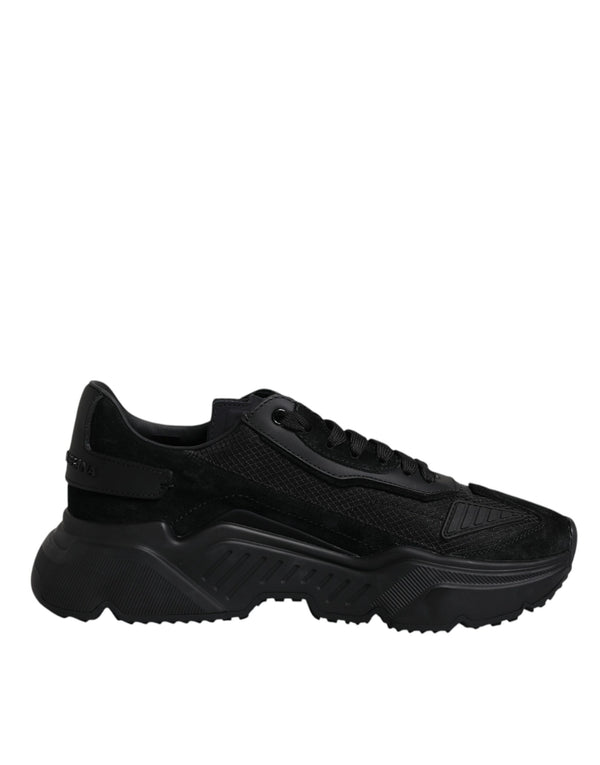 Schwarz Leder Daymaster Low Top Sneakers Schuhe