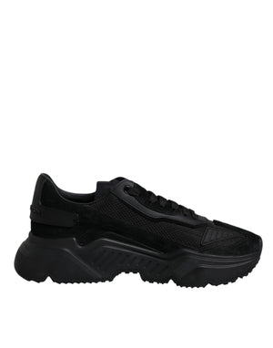 Schwarz Leder Daymaster Low Top Sneakers Schuhe