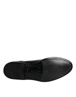 Schwarzes Leder Derby Wingtip Formelle Schuhe
