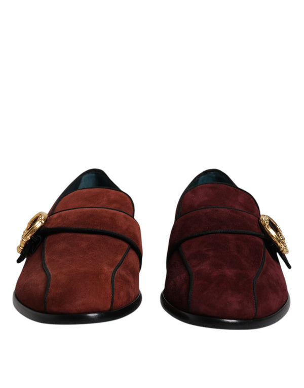 Bordeaux Wildleder Loafers Formal Männer Kleid Schuhe
