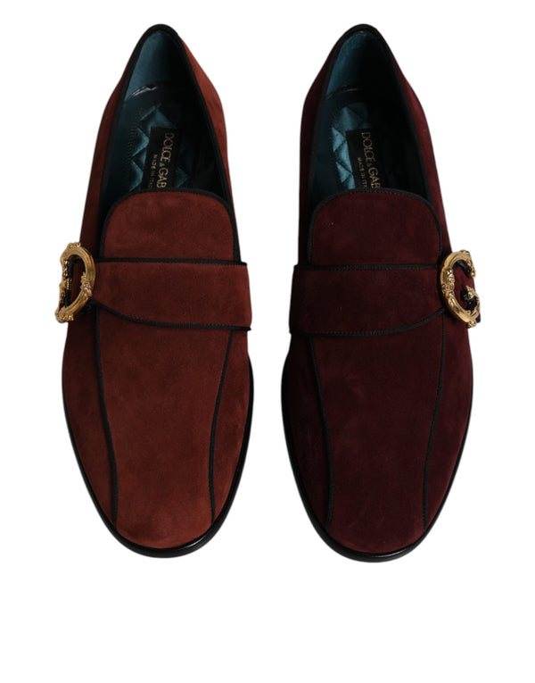 Bordeaux Wildleder Loafers Formal Männer Kleid Schuhe