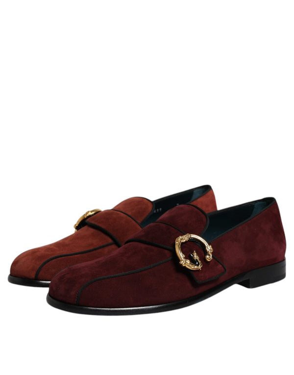 Bordeaux Wildleder Loafers Formal Männer Kleid Schuhe