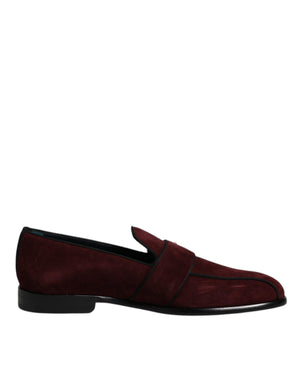 Bordeaux Wildleder Loafers Formal Männer Kleid Schuhe