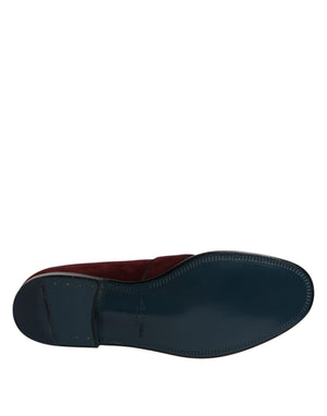 Bordeaux Wildleder Loafers Formal Männer Kleid Schuhe