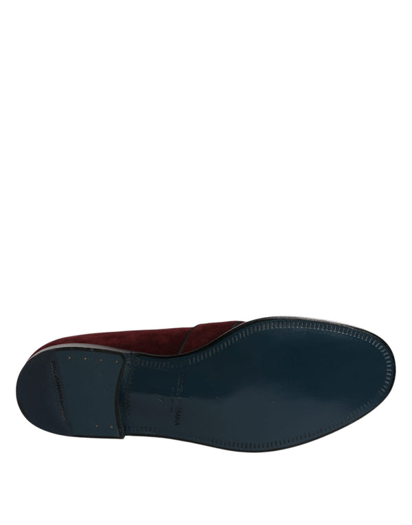 Bordeaux Wildleder Loafers Formal Männer Kleid Schuhe