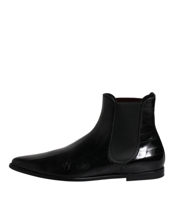 Schwarzes Leder Chelsea Herrenstiefel Schuhe