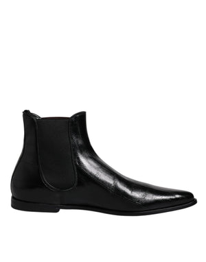 Schwarzes Leder Chelsea Herrenstiefel Schuhe