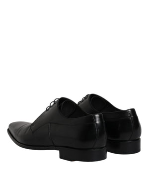 Schwarzes Leder Derby Männer Formelle Anzugschuhe