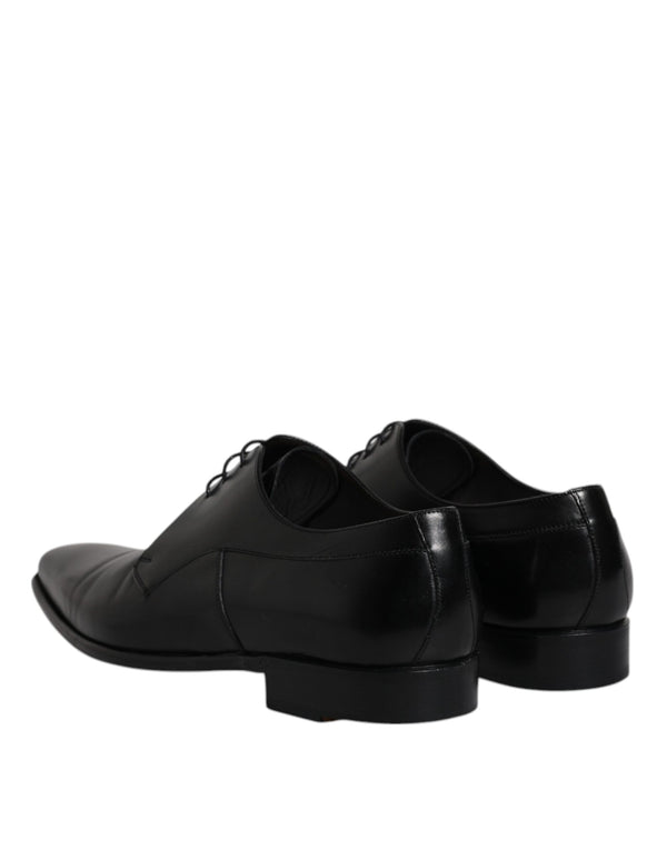 Schwarzes Leder Derby Männer Formelle Anzugschuhe