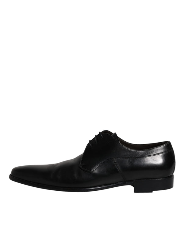 Schwarzes Leder Derby Männer Formelle Anzugschuhe