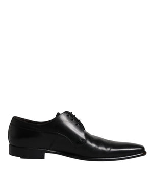 Schwarzes Leder Derby Männer Formelle Anzugschuhe