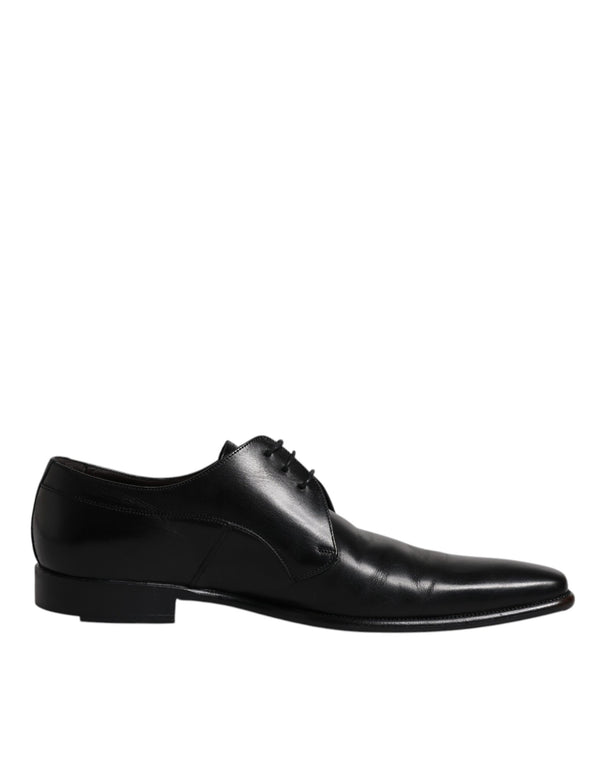 Schwarzes Leder Derby Männer Formelle Anzugschuhe
