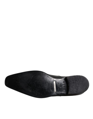 Schwarzes Leder Derby Männer Formelle Anzugschuhe